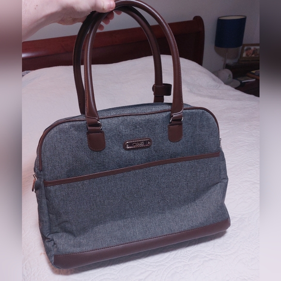 Chaps - Saddle Haven 2.0 Kohl's Pack-All Boarding Bag Laptop Bag Grey & Brown - Picture 11 of 15